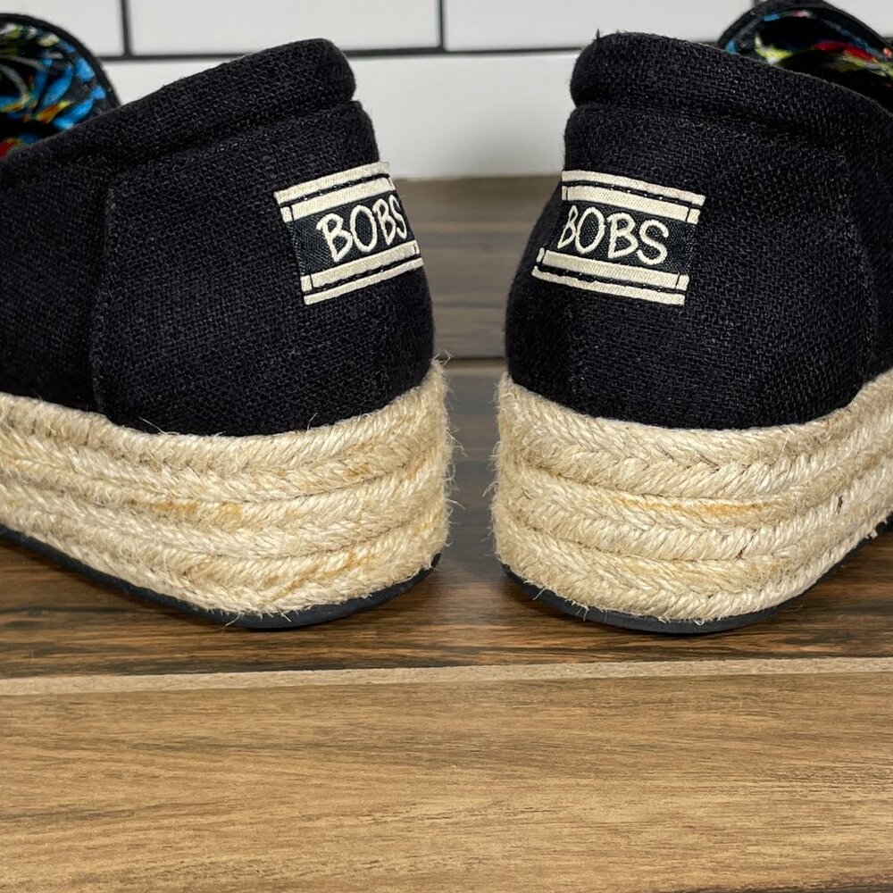 Skechers BOBS Highlights High Jinx Womens Sz 7.5 Shoes Black Canvas Espadrille - Picture 5 of 13